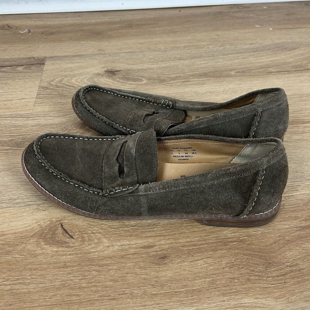 Hush Puppies Moyen Penny Loafer Suede Leather Shoes Mens Sz 11 Excellent